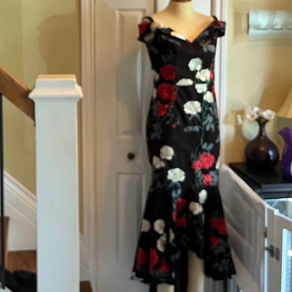 Chi Chi London Black and Floral Dress